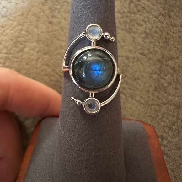 Source Unknown Jewelry - Source Unknown Silver and Blue Ring with Labradorite